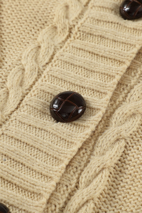 Front Pocket And Buttons Closure Cardigan
